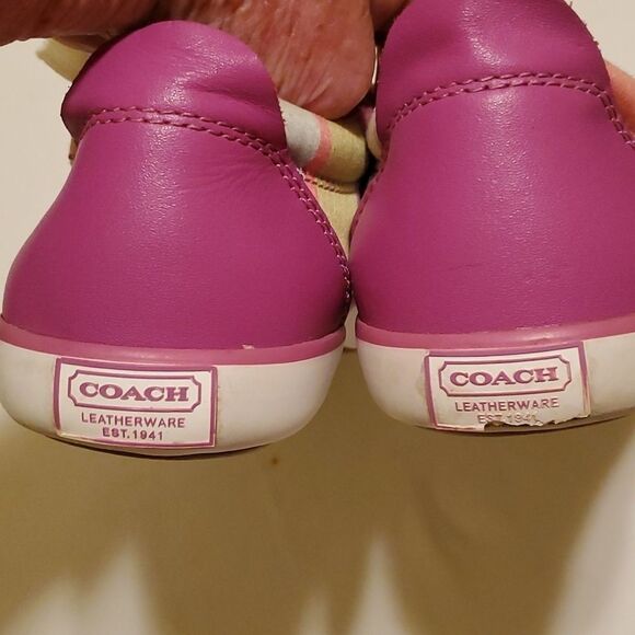 COACH BARRETT multi-colored striped lace up sneaker size 6B - Picture 2 of 9